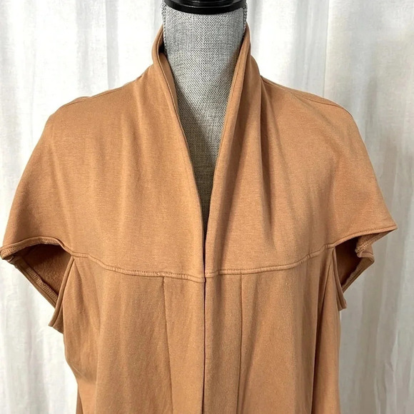 LNBF Bamboo Oversized Tan Open Vest Cardigan, Size XS - Picture 2 of 10